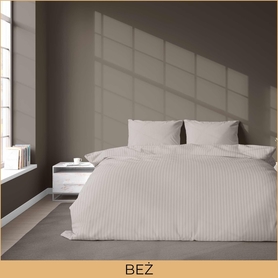POŚCIEL HOTELOWA 140x200cm ADAMASZEK + POSZEWKA 70X80 KOLOR BEŻOWY