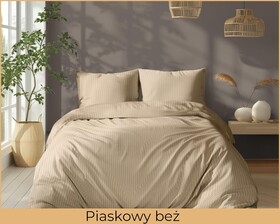 POŚCIEL HOTELOWA 140x200cm ADAMASZEK - kolor piaskowy beż