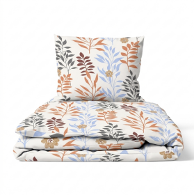 Komplet Pościeli 160x200 + 2x70x80, 100% Bawełna, 140g/m2, wzór: Akacja
