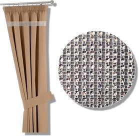 Zasłona na żabki 140x250 na taśmie cyrkonia, kolor: beż