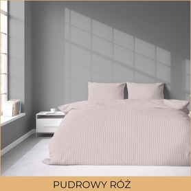 POŚCIEL HOTELOWA 140x200cm ADAMASZEK - pudrowy róż  100% BAWEŁNA POSZEWKA