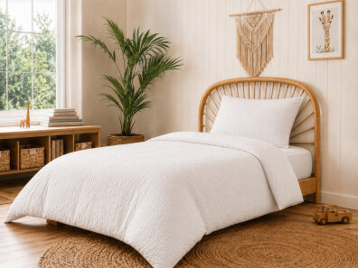 Pościel muślinowa 100x135 dziecięca - dwuwarstwowy muślin 140g/m2 + bawełna 120g/m2 White