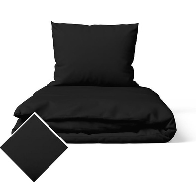 Komplet Pościeli 160x200 + 2x70x80, 100% Bawełna, 140g/m2, kolor: CZARNY