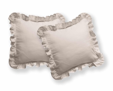 Poszewka na poduszkę 40x40 z FALBANĄ 2pak DWIE poszewki 40x40 kolor BEŻ / BEIGE