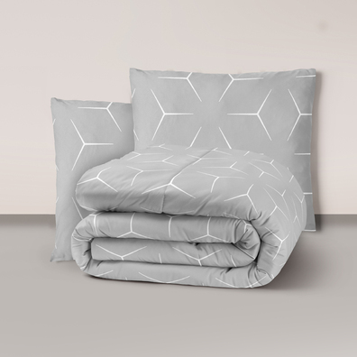 POŚCIEL Z KORY 200x220 + 2 poszewki PREMIUM 100% bawełna polska : Milano szare