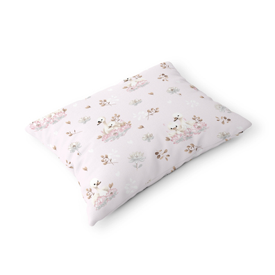 Poszewka na poduszkę 40x60cm BAWEŁNA 100% CERTYFIKAT - Łabądki Róż