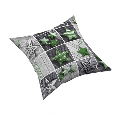 Poszewka na poduszkę jasiek 40x40cm, 100% Magiczne święta zielone