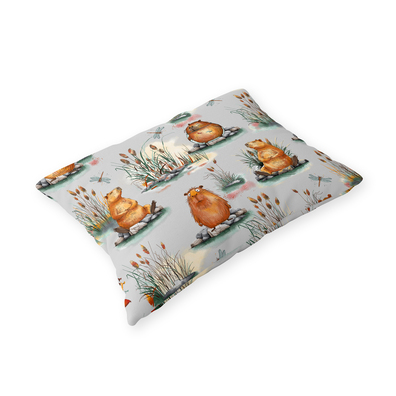 Poszewka na poduszkę 40x60cm BAWEŁNA 100% CERTYFIKAT - kapibary szare