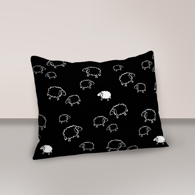Poszewka 70x80cm na poduszkę 100% bawełna wzór: Baranki Czarne