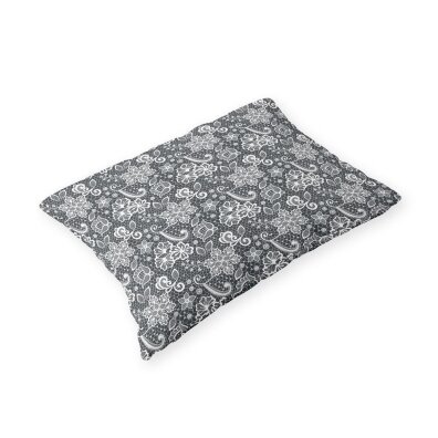 Poszewka na poduszkę 40x60cm BAWEŁNA 100% CERTYFIKAT - Koronka Biała na Szarym