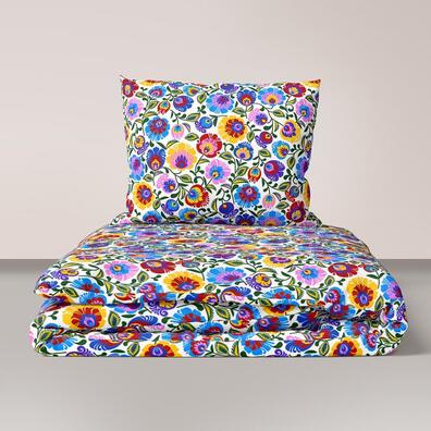 Komplet Pościeli 160x200 + 2x70x80, 100% Bawełna, 140g/m2, wzór: łowicki biały