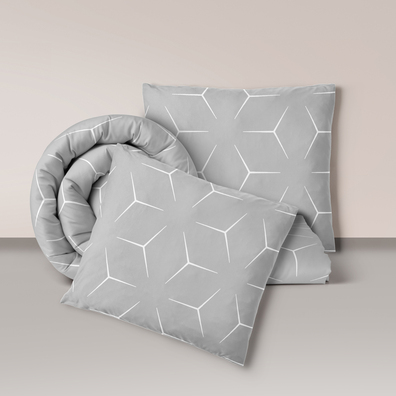 Pościel z Kory 160x200 + 2x70x80 Bawełna 100% Bielawa Produkt Polski - milano szare