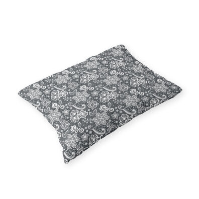 Poszewka 70x80cm na PODUSZKĘ z KORY, wzór: koronka na Szarym