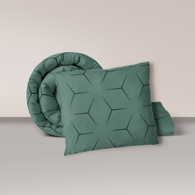 POŚCIEL Z KORY 160x200 + POSZEWKA 70X80 GRUBA POLSKA BAWEŁNA - Milano Oliwka