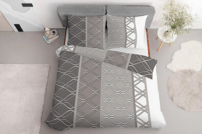 Komplet Pościeli 160x200 + 2x70x80, 100% Bawełna, 140g/m2, wzór: 4562_C