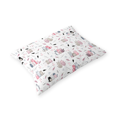 Poszewka 70x80cm na poduszkę 100% bawełna - FAMILY CATS PINK