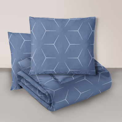 Komplet Pościeli 160x200 + 2x70x80, 100% Bawełna, 140g/m2, wzór:  Milano Jeans