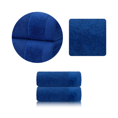 Zestaw 2x RĘCZNIK KĄPIELOWY 70x140 SPA HOTELOWY Duży Bawełniany 550g/m2 - VITO Royal blue