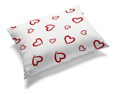 Poszewka na poduszkę 40x60cm BAWEŁNA 100% CERTYFIKAT - 266 serca czerwone