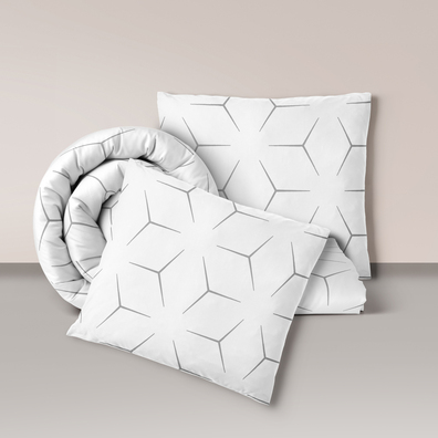 Pościel z Kory 160x200 + 2x70x80 Bawełna 100% Bielawa Produkt Polski -  Milano białe