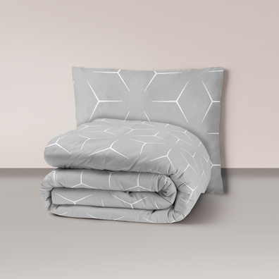 Pościel z Kory 140x200 + 1x70x80 Bawełna 100% Bielawa Produkt Polski - PRESTIGE Milano szare
