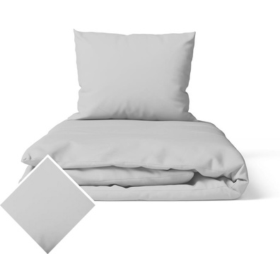 Komplet Pościeli 160x200 + 2x70x80, 100% Bawełna, 140g/m2, kolor: STALOWY