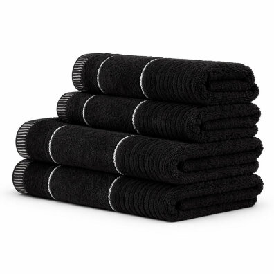 Zestaw Ręczników TEO 4 szt. – 2x 70x140 + 2x 50x90 cm | Bawełna 470 g/m2 kolor: Czarny
