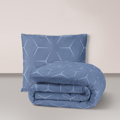 POŚCIEL HOTELOWA 160x200 + 1 poszewka - BAWEŁNA 100%, wzór: Milano Jeans