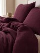 Pościel muślinowa dwuwarstwowa 220x200cm + 2x70x80cm - muślin + bawełna Burgundy (16)