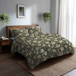 Komplet Pościeli 160x200 + 2x 70x80,  100% Bawełna, 140g/m2, wzór: Perłowa Wanilia na Zieleni (6)