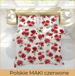 Pościel z kory 200x220 cm + 2x 70x80 cm POLSKA PRODUKCJA , wzór: Polskie maki Czerwone (3)
