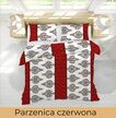 Komplet Pościeli 160x200 + 2x70x80, 100% Bawełna, 140g/m2, wzór:  Parzenica czerwona (3)