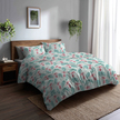 Komplet Pościeli 160x200 + 2x 70x80,  100% Bawełna, 140g/m2, wzór: Kwiat Pustyni Miętowy (6)
