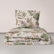 Komplet Pościeli 160x200 + 2x70x80, 100% Bawełna, 140g/m2, wzór: Paproć Beż (1)