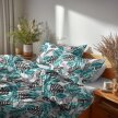 POŚCIEL Z KORY 160x200 GRUBA KORA Turkus liście 3D (3)