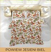Pościel z Kory 220x200 + 2 poszewki PREMIUM 100% bawełna polska : Powiew jesieni na białym tle (3)