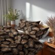 Pościel 160x200cm 2x70x80cm, 140g/m2,100% bawełna wzór: Palmowe Pióra na Czerni (7)