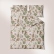Komplet Pościeli 160x200 + 2x70x80, 100% Bawełna, 140g/m2, wzór: Paproć Beż (2)