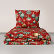 Komplet Pościeli Świątecznej 160x200 + 2x70x80, 100% Bawełna, 140g/m2, wzór: Christmas37 (1)