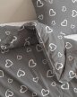 Pościel DZIECIĘCA 140x200 dla dziecka 100% bawełna CERTYFIKAT Serca Obwódki Białe na Szarym (15)