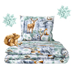 Pościel Świąteczna Dziecięca 140x200+70x80 zimowa polska bawełna producent, Winter Forest Green (2)