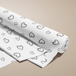 Tkanina na metry, Materiał do szycia, 100% BAWEŁNA, szer:160 cm Szare Serca Obwódki na Białym (1)