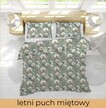 Komplet Pościeli 160x200 + 2x70x80, 100% Bawełna, 140g/m2, wzór: letni puch miętowy (3)