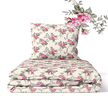 Pościel z Kory 160x200 + 1x70x80 KOMPLET PREMIUM : Różyczki babuni róż (2)
