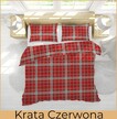Komplet Pościeli 160x200 + 2x70x80, 100% Bawełna, 140g/m2, wzór: Krata Czerwona (3)
