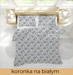 POŚCIEL HOTELOWA 140x200cm + POSZEWKA 70x80 BAWEŁNA 100% wzór: koronka na białym (3)
