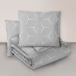 Komplet Pościeli 160x200 + 2x70x80, 100% Bawełna, 140g/m2, wzór: MILANO SZARE (1)