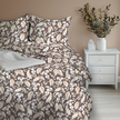 Komplet Pościeli 160x200 + 2x 70x80,  100% Bawełna, 140g/m2, wzór: Kwiat Pustyni na Brązie (8)
