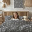 Pościel DZIECIĘCA 140x200 dla dziecka 100% bawełna CERTYFIKAT Serca Obwódki Białe na Szarym (19)