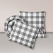 Pościel z Kory 160x200 + 2x70x80 Bawełna 100% Bielawa Produkt Polski - KRATA SZARA (1)